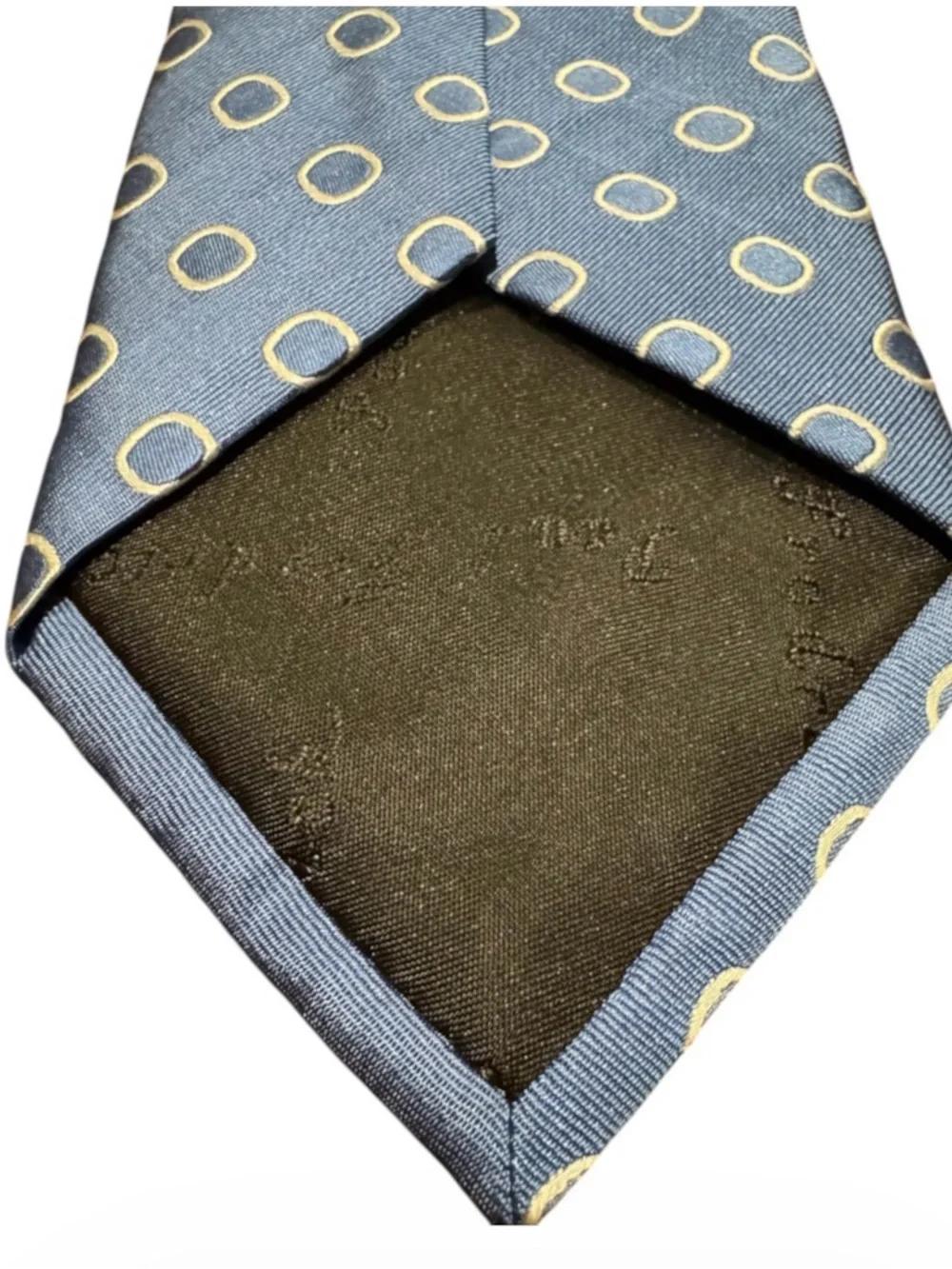 Paul Fredrick Blue Polka Dot 100% Silk Neck Tie